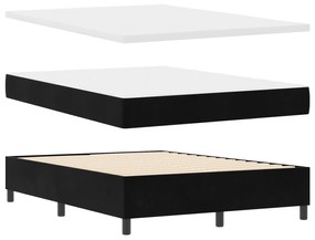 vidaXL Κρεβάτι Box Spring με Στρώμα & LED Μαύρο 160x200 εκ Βελούδο
