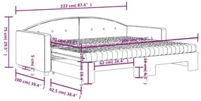 Καναπές Κρεβάτι Συρόμενος Σκ. Γκρι 90x200εκ Βελούδο Στρώματα - Γκρι