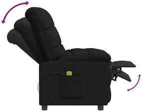 vidaXL Πολυθρόνα Μασάζ Μαύρη Υφασμάτινη