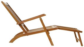 vidaXL Ξαπλώστρα Εξωτερικού Χώρου με Υποπόδιο από Μασίφ Ξύλο Ακακίας