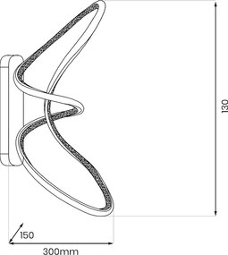 Φωτιστικό Τοίχου Tesoro 15W 4000K Ασημί