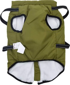 vidaXL παλτό σκύλου με ιμάντα Αδιάβροχο αντανακλαστικό πράσινο L68