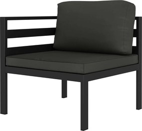 vidaXL Σαλόνι Κήπου 4 Τεμαχίων Ανθρακί Αλουμινίου με Μαξιλάρια