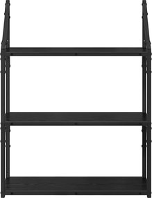 vidaXL Ράφι Τοίχου Επιτοίχιο Μαύρη Οξυά 60 x 21 x 78,5 cm