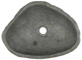 vidaXL Λεκάνη Ανοιχτό γκρι (46-52) x (35-40) x 15 εκ. Πέτρα Ποταμού