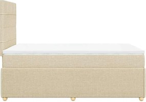 vidaXL Κρεβάτι Boxspring με Στρώμα Κρεμ 120x190 εκ. Υφασμάτινο