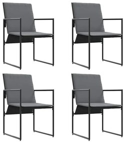 vidaXL Σέτ φαγητού για κήπο 9 pcs Μαύρο Ατσάλι