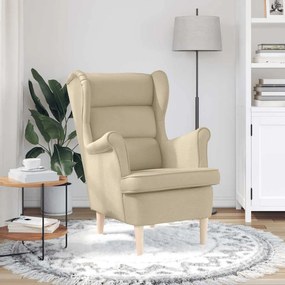 vidaXL πολυθρόνα Cream 74x84x100 cm Ύφασμα