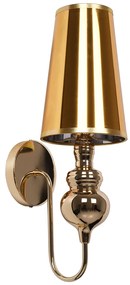 01497 GloboStar® GLOBOSTAR® LAURA 01497 Μοντέρνο Φωτιστικό Τοίχου - Απλίκα με Ντουί 1 x E27 AC 220-240V IP20 - Χρυσό - Μ21 x Π15 x Y48cm