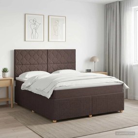 vidaXL Κρεβάτι box spring με στρώμα Σκούρο Καφέ 180 x 200 cm Ύφασμα