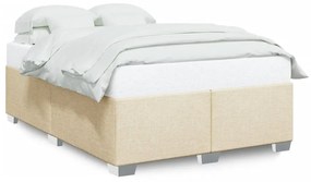 VidaXL Σκελετός Κρεβατιού Χωρίς Στρώμα Κρεμ 140x190 εκ. Υφασμάτινο