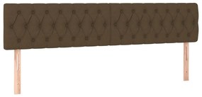 vidaXL Κρεβάτι Boxspring με Στρώμα Σκούρο Καφέ 200x200 εκ. Υφασμάτινο