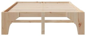 vidaXL Κρεβάτι δαπέδου Καφέ 160 x 200 cm Μασίφ ξύλο πεύκου