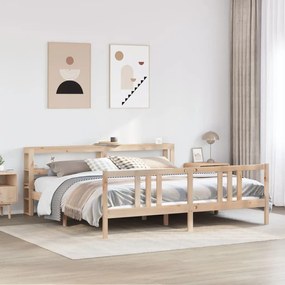 vidaXL Πλαίσιο Κρεβατιού με Κεφαλάρι 180x200 εκ. από Μασίφ Ξύλο Πεύκου