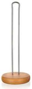 Βάση Χαρτιού Κουζίνας Apetit BQ28740050 Φ12x12x28cm Silver-Natural Banquet Metal,Wood