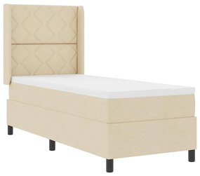 vidaXL Κρεβάτι με Στρώμα Κρεμ 80x200 cm Υφάσματος