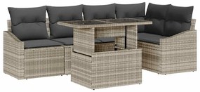 vidaXL Σετ Καναπέ Κήπου 6 pcs Μπεζ Σκούρο Γκρι 100 x 55 x 73 εκ.