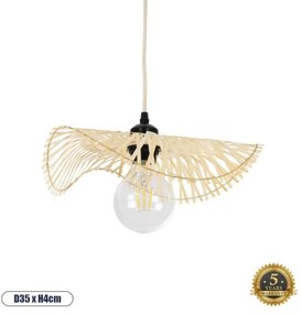 Boho Κρεμαστό Φωτιστικό Οροφής Μονόφωτο 01839 GloboStar-1839-Μπεζ 1839