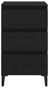 vidaXL Κομοδίνο Μαύρη Δρυς 40x35x70 εκ. Επεξεργασμένο ξύλο
