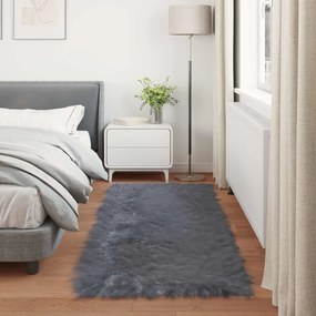 vidaXL Χαλί από τεχνητό πρόβειο δέρμα TAFALLA Ανθρακί 100 x 200 cm