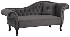 Ανακλίνδρο T.Chesterfield γκρι βελούδο Niovi δεξί μπράτσο 189x61x84Y εκ. 189x61x84 εκ.