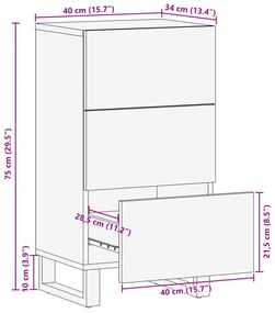 ΝΤΟΥΛΑΠΙ 40X34X75 ΕΚ. ΑΠΟ ΜΑΣΙΦ ΞΥΛΟ ΜΑΝΓΚΟ 377552