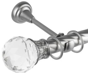 Κουρτινόβεργα μονή twist Cristal Odeon 25/19 – χρώμιο ματ - 360 cm