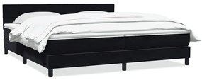 vidaXL Κρεβάτι Boxspring με Στρώμα Μαύρο 200x210 εκ. Βελούδινο