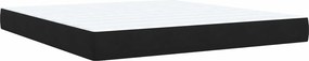 vidaXL Κρεβάτι box spring με στρώμα Μαύρο 180 x 200 cm Βελούδο