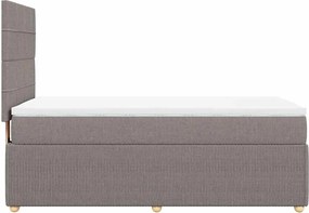 vidaXL Κρεβάτι Boxspring με Στρώμα Taupe 90x190 εκ.Υφασμάτινο