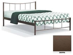 Κρεβάτι 8214 για στρώμα 100χ200 μονό  Καφέ  -  Σκουριά