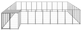 vidaXL Σπιτάκι Σκύλου Μαύρο 25,41 μ² Ατσάλινο