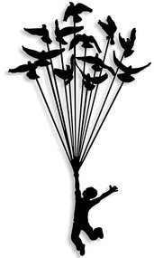 Διακοσμητικό Τοίχου Flying Boy 891TNL2373 45x85cm Black Wallity Μέταλλο