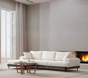 Corner Sofa Eti Black Left - White White