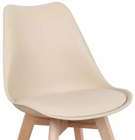 Καρέκλα Gaston PP-PU taupe απόχρωση- φυσικό πόδι 44x52x78εκ. 44x52x78 εκ.