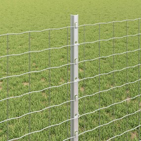 vidaXL Περίφραξη Euro με Στήλη 25 x 0,8 m Γαλβανισμένος Χάλυβας Ασημί
