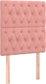 vidaXL Κρεβάτι Boxspring με Στρώμα Ροζ 80 x 200 εκ. Βελούδινο