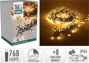 768 LED Φωτάκια - 9.9 Μέτρα - Χρονοδιακόπτης - Θερμό Λευκό
