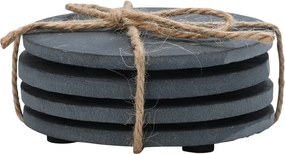 ESTIA ΣΟΥΒΕΡ ΣΤΡΟΓΓΥΛΑ ΣΧΙΣΤΟΛΙΘΟΥ 10cm ΣΕΤ 4 ΤΕΜ.