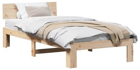 vidaXL Σκελετός Κρεβατιού Καφέ 80 x 200 cm Μασίφ ξύλο πεύκου