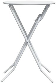 vidaXL Αναδιπλούμενο Τραπέζι Κήπου Λευκό Ø50 x 72 cm Χάλυβας