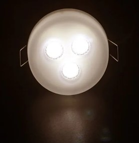 Led σποτ χωνευτό 3x3W θερμό φως δέσμης 90° με γυαλί οπαλίνα χωρίς τροφοδοτικό