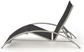 Embo Σετ 2 Ξαπλωστρες + Τραπεζακι Μαυρο 160x60x66-92cm