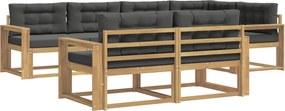 vidaXL Σειρά Καναπέ Εξωτερικού 6 pcs Άσπρο και Ανθρακί Πολυεστέρας