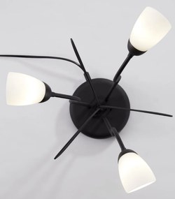 Επιτραπέζιο Φωτιστικό Gloriosa Φ35cm Μαύρο με Οπαλ Γυαλί