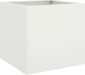 vidaXL Ζαρντινιέρα Λευκή 42x40x39 εκ. από Χάλυβα