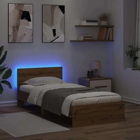 vidaXL Σκελετός Κρεβατιού Artisan Oak 90 x 190 cm Επεξεργασμένο Ξύλο