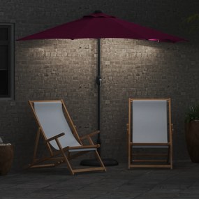 vidaXL Ομπρέλα Κήπου Μπορντό 294 x 150 x 223 εκ ύφασμα