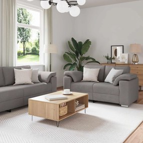 vidaXL Καναπές 2 pcs Taupe 219 x 80 x 82 εκ ύφασμα