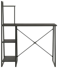 vidaXL Γραφείο με Ράφια Μαύρο 102 x 50 x 117 εκ.